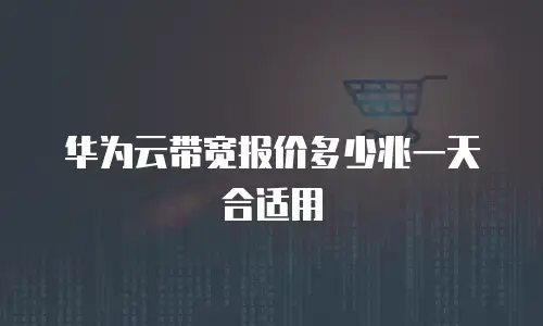华为云带宽报价多少兆一天合适用