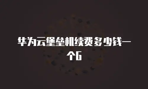 华为云堡垒机续费多少钱一个G
