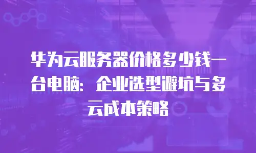 华为云服务器价格多少钱一台电脑：企业选型避坑与多云成本策略