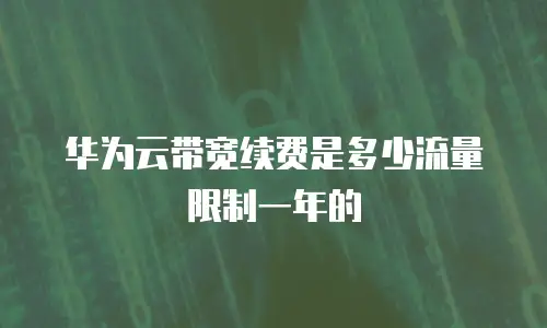 华为云带宽续费是多少流量限制一年的