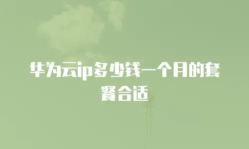 华为云ip多少钱一个月的套餐合适