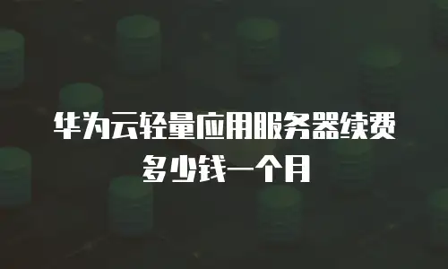 华为云轻量应用服务器续费多少钱一个月