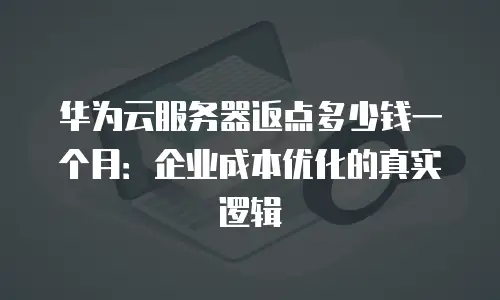 华为云服务器返点多少钱一个月：企业成本优化的真实逻辑