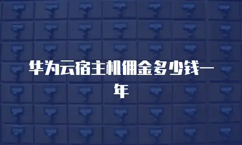 华为云宿主机佣金多少钱一年