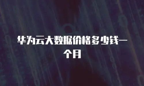 华为云大数据价格多少钱一个月