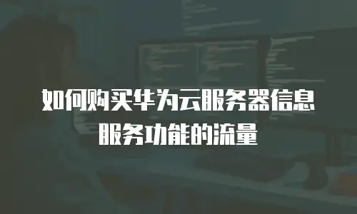 如何购买华为云服务器信息服务功能的流量