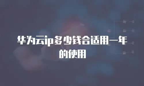华为云ip多少钱合适用一年的使用