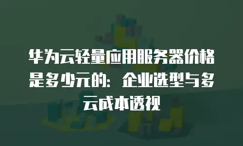 华为云轻量应用服务器价格是多少元的：企业选型与多云成本透视