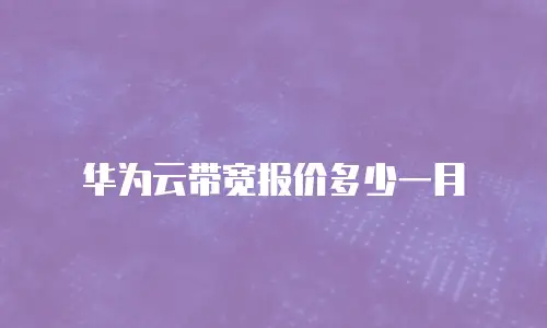华为云带宽报价多少一月