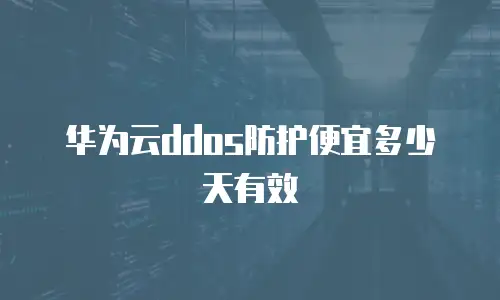 华为云ddos防护便宜多少天有效