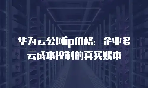 华为云公网ip价格：企业多云成本控制的真实账本