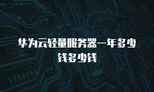华为云轻量服务器一年多少钱多少钱