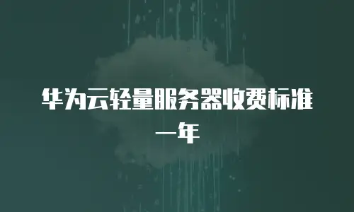 华为云轻量服务器收费标准一年