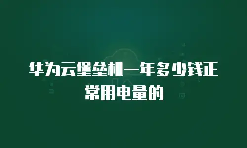 华为云堡垒机一年多少钱正常用电量的
