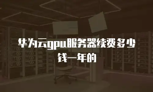 华为云gpu服务器续费多少钱一年的