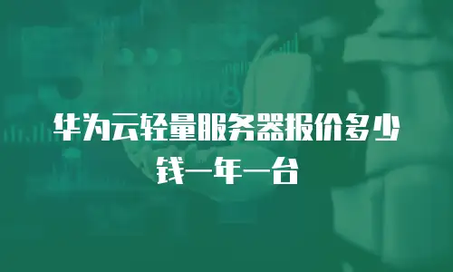 华为云轻量服务器报价多少钱一年一台
