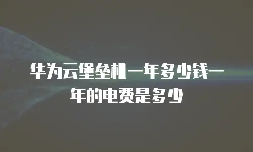 华为云堡垒机一年多少钱一年的电费是多少