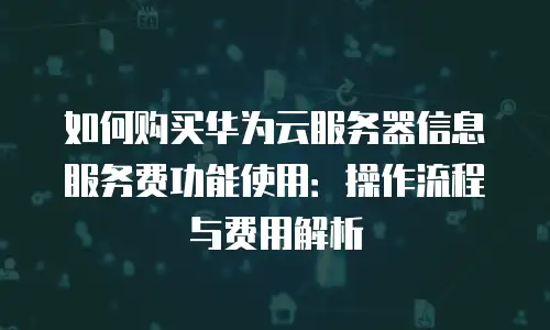 如何购买华为云服务器信息服务费功能使用：操作流程与费用解析
