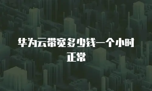 华为云带宽多少钱一个小时正常