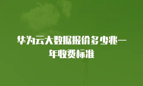 华为云大数据报价多少兆一年收费标准