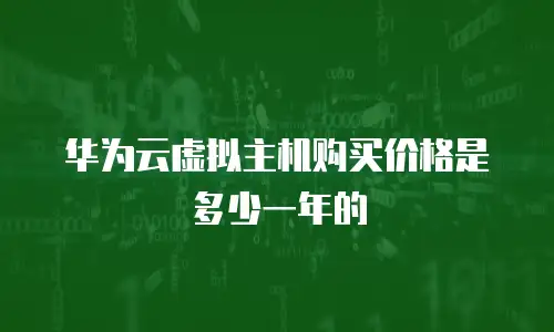 华为云虚拟主机购买价格是多少一年的