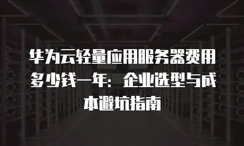 华为云轻量应用服务器费用多少钱一年：企业选型与成本避坑指南
