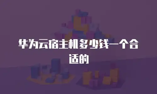 华为云宿主机多少钱一个合适的