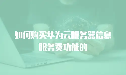 如何购买华为云服务器信息服务费功能的