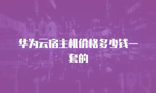 华为云宿主机价格多少钱一套的