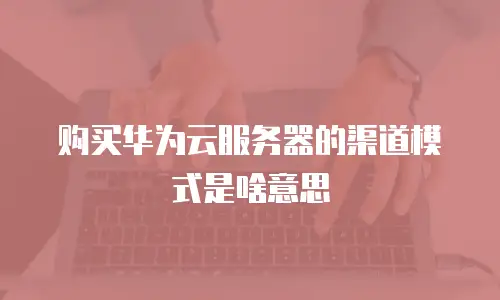 购买华为云服务器的渠道模式是啥意思