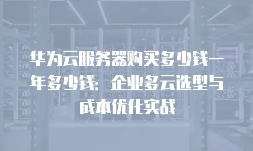 华为云服务器购买多少钱一年多少钱：企业多云选型与成本优化实战