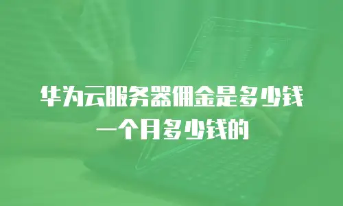 华为云服务器佣金是多少钱一个月多少钱的