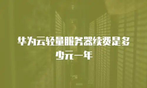 华为云轻量服务器续费是多少元一年