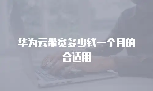 华为云带宽多少钱一个月的合适用