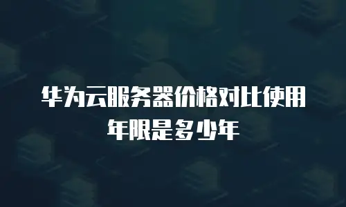 华为云服务器价格对比使用年限是多少年