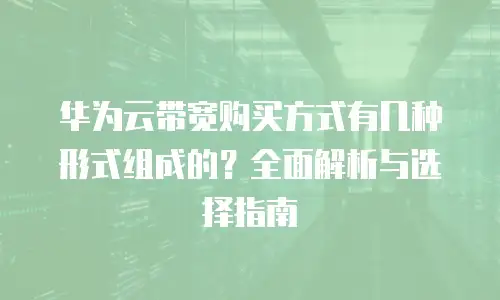 华为云带宽购买方式有几种形式组成的？全面解析与选择指南