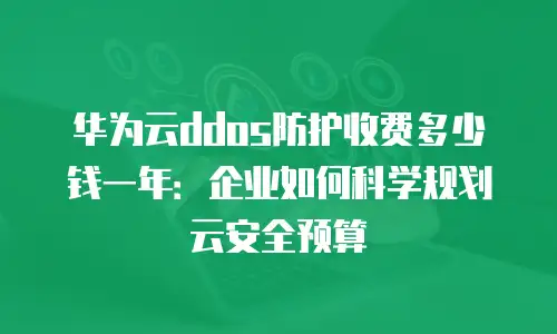 华为云ddos防护收费多少钱一年：企业如何科学规划云安全预算