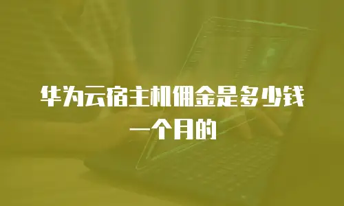 华为云宿主机佣金是多少钱一个月的
