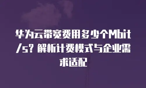 华为云带宽费用多少个Mbit/s？解析计费模式与企业需求适配