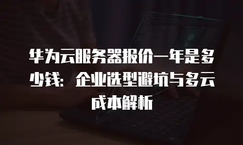 华为云服务器报价一年是多少钱：企业选型避坑与多云成本解析