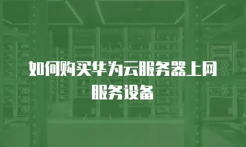 如何购买华为云服务器上网服务设备