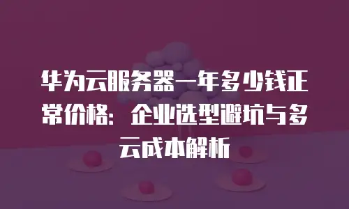 华为云服务器一年多少钱正常价格：企业选型避坑与多云成本解析