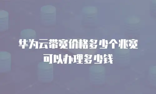 华为云带宽价格多少个兆宽可以办理多少钱