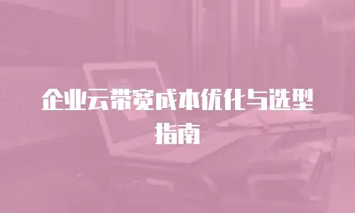 企业云带宽成本优化与选型指南