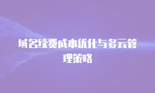 域名续费成本优化与多云管理策略