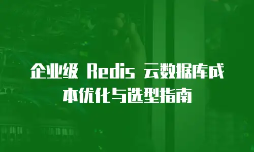 企业级 Redis 云数据库成本优化与选型指南