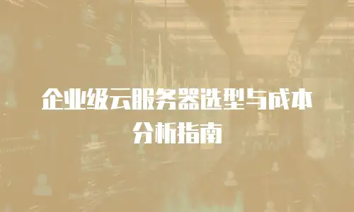 企业级云服务器选型与成本分析指南