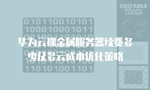 华为云裸金属服务器续费多少及多云成本优化策略