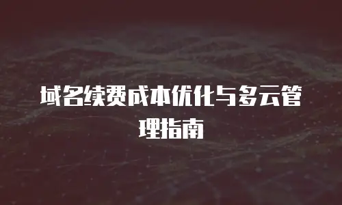 域名续费成本优化与多云管理指南