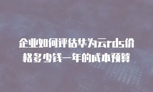 企业如何评估华为云rds价格多少钱一年的成本预算